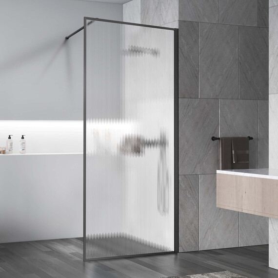 Душевая перегородка Vincea Walk-In 110 см VSW-1HP110FLGM (стекло 8 мм) вороненая сталь/рифленое - фото 2