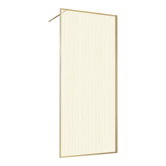 Душевая перегородка Vincea Walk-In 120 см VSW-1HP120GWBG (стекло 8 мм) золото/ламинированное с золотыми нитями - фото 