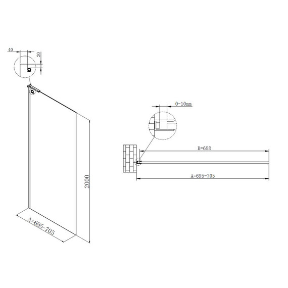 Душевая перегородка Vincea Walk-In 70 см VSW-7HA700CL (стекло 8 мм) хром/прозрачное - фото 4