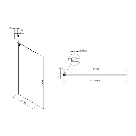 Душевая перегородка Vincea Walk-In 80 см VSW-7HA800CL (стекло 8 мм) хром/прозрачное - фото 4