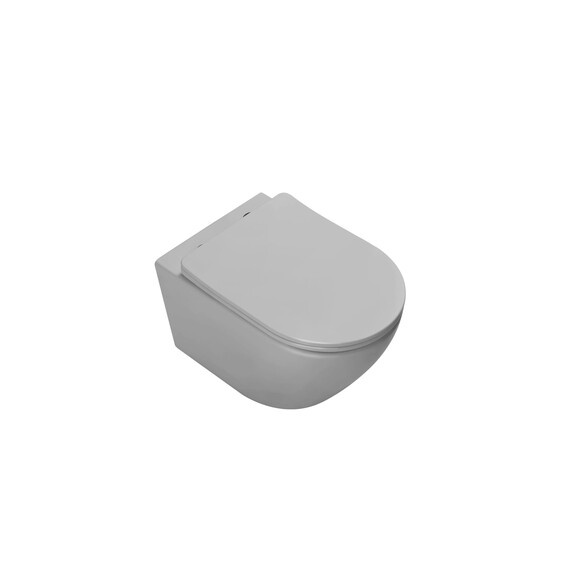 Унитаз подвесной безободковый Vincea Globo VT1-14TMG с ультратонкой крышкой микролифт (Система смыва торнадо) серый матовый - фото 3