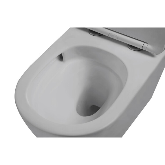 Унитаз подвесной безободковый Vincea Globo VT1-14TMG с ультратонкой крышкой микролифт (Система смыва торнадо) серый матовый - фото 5