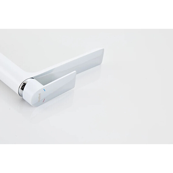 Смеситель для раковины высокий Haiba HB11505-8, белый/хром - фото 5