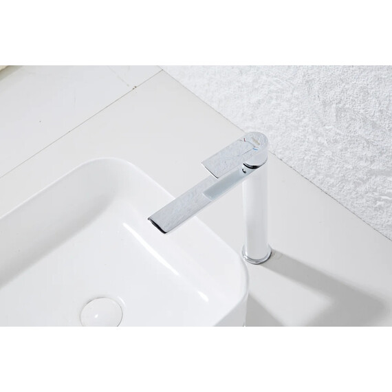 Смеситель для раковины высокий Haiba HB11505-8, белый/хром - фото 2