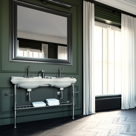 Раковина двойная с консолью Kerasan Retro 120 см 730190 - фото 4