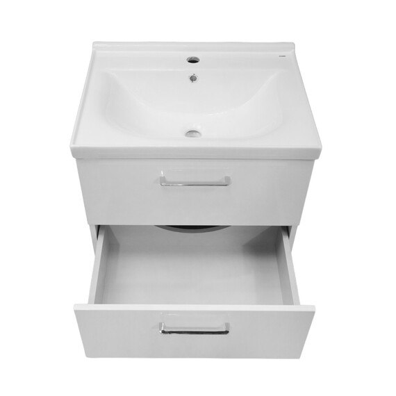 Тумба подвесная с раковиной Azario Ника 60 см CS00106461 (раковина Monte Neo 60) белый глянцевый - фото 5