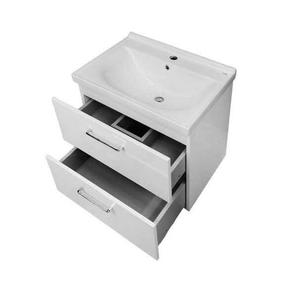 Тумба подвесная с раковиной Azario Ника 60 см CS00106461 (раковина Monte Neo 60) белый глянцевый - фото 2