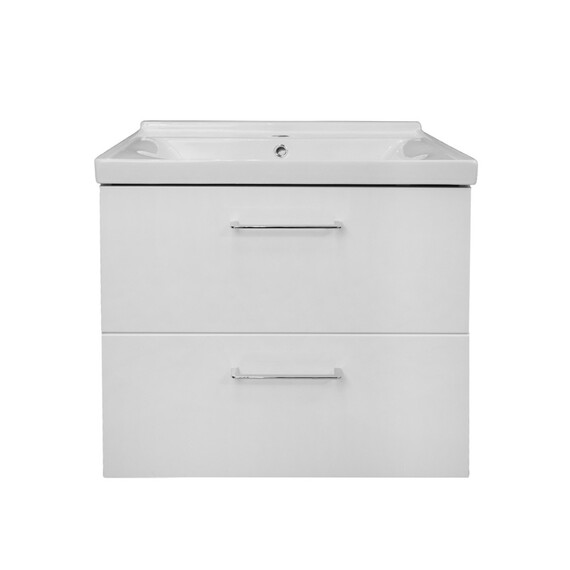 Тумба подвесная с раковиной Azario Ника 60 см CS00106461 (раковина Monte Neo 60) белый глянцевый - фото 3