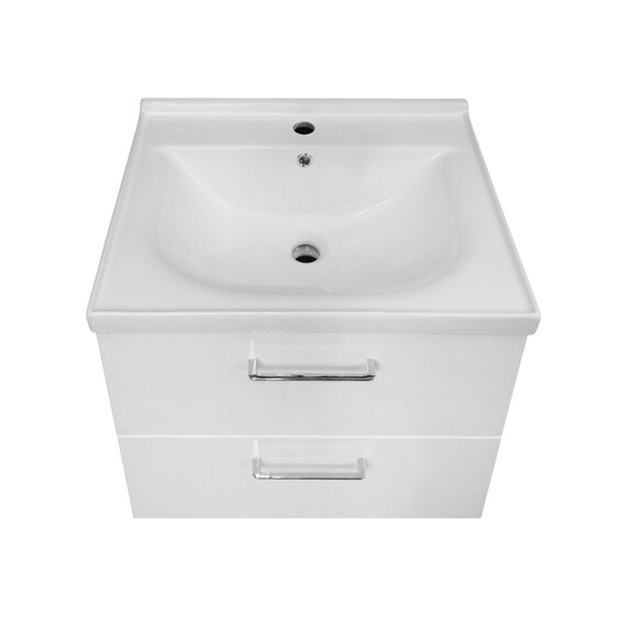 Тумба подвесная с раковиной Azario Ника 60 см CS00106461 (раковина Monte Neo 60) белый глянцевый - фото 4