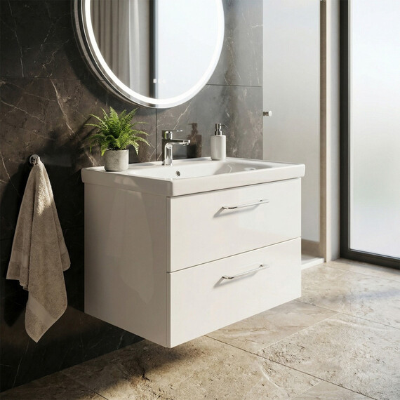 Тумба подвесная с раковиной Azario Ника 60 см CS00106461 (раковина Monte Neo 60) белый глянцевый - фото 8