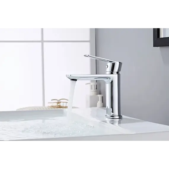 Душевой комплект Haiba: Душевая стойка HB24505 + смеситель для раковины HB10505, цвет хром - фото 10