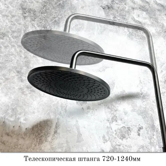 Душевой комплект Haiba: Душевая стойка HB24505-3 + смеситель для раковины HB10505-3, цвет графит - фото 10