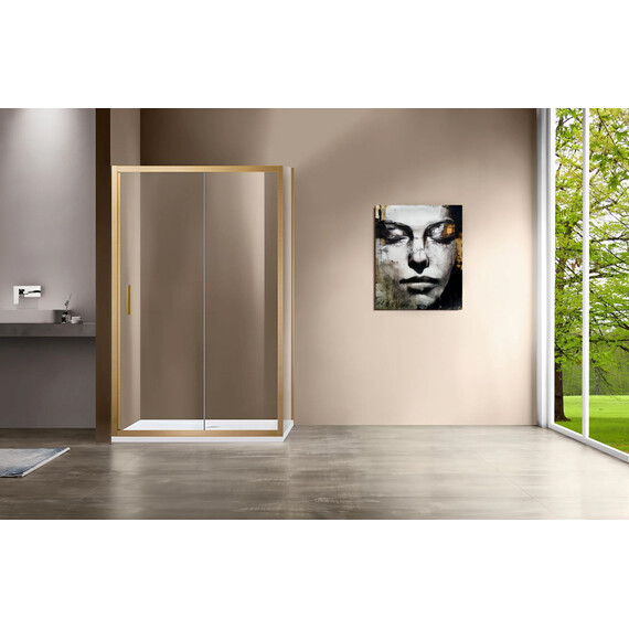 Душевое ограждение Vincea Garda 140x90 см VSR-1G9014CLG, золото/прозрачное - фото 2