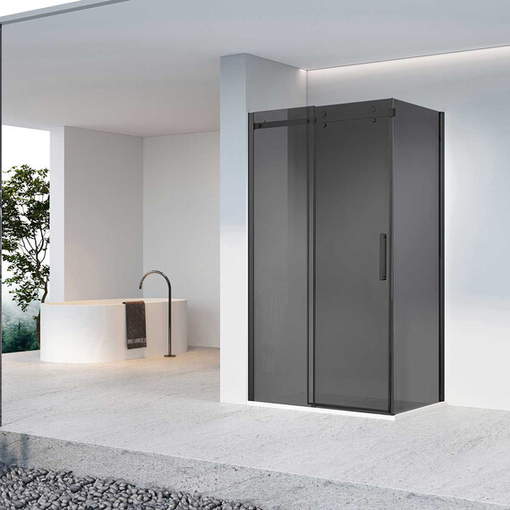 Душевое ограждение Vincea Como-N 130x100 см VSR-4CN1013CGB (стекло 8 мм) чёрный/тонированное - фото 