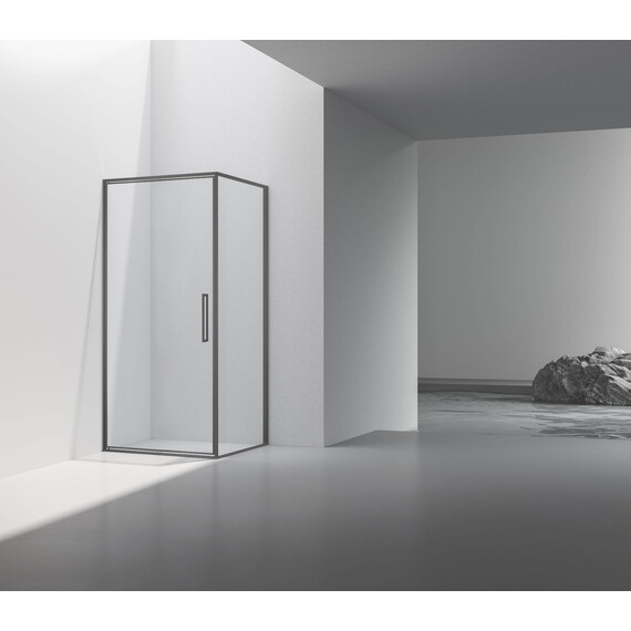 Душевое ограждение Vincea Slim 90x90 см VSR-4SLP9090CLGM (стекло 8 мм) вороненая сталь/прозрачное - фото 2