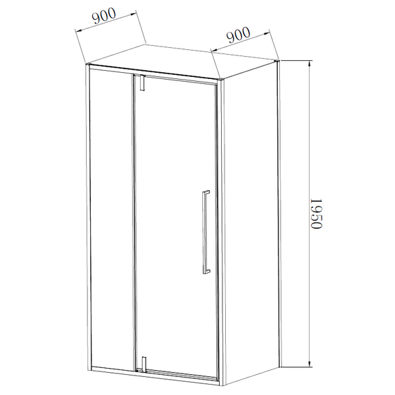 Душевое ограждение Vincea Slim-N 100x90 см VSR-4SNP9010CLGM, вороненая сталь/прозрачное - фото 6
