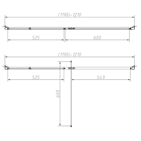 Душевое ограждение Vincea Slim-N 120x90 см VSR-4SNP9012CLB, чёрный/прозрачное - фото 5
