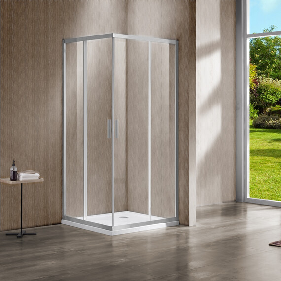 Душевое ограждение Vincea Garda 100x80 см VSS-1G8010CLBN, никель/прозрачное - фото 