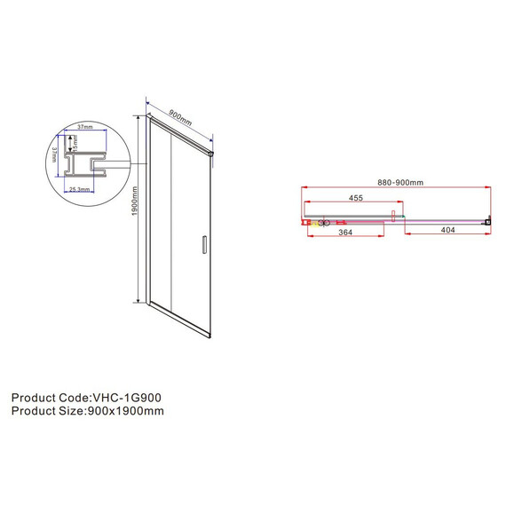 Душевое ограждение Vincea Garda 100x90 см VSS-1G9010CLBN, никель/прозрачное - фото 5