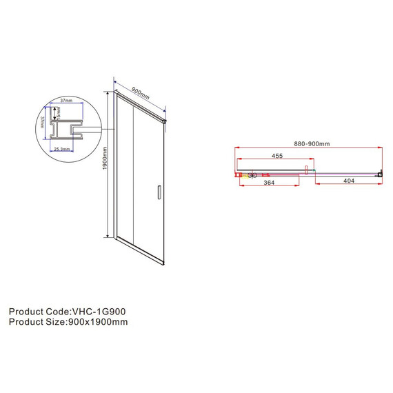 Душевое ограждение Vincea Garda 120x90 см VSS-1G9012CLBN, никель/прозрачное - фото 5