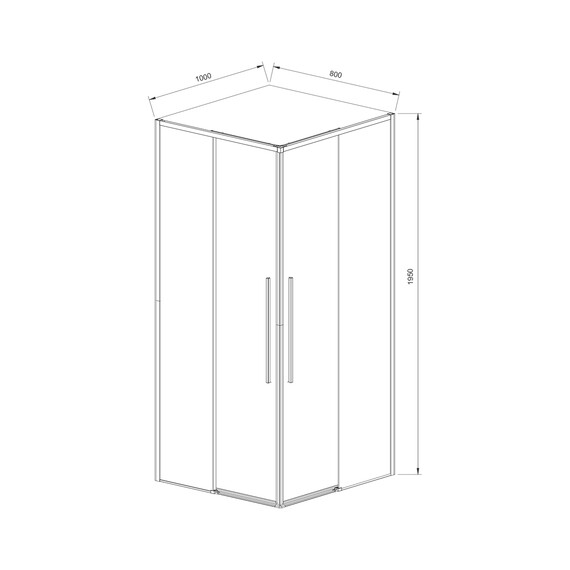 Душевое ограждение Vincea Slim-N 100x80 см VSS-4SN8010CLBN, никель/прозрачное - фото 6