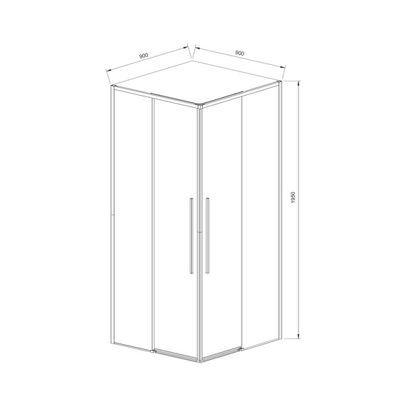 Душевое ограждение Vincea Slim-N 90x90 см VSS-4SN900CLBN, никель/прозрачное - фото 6