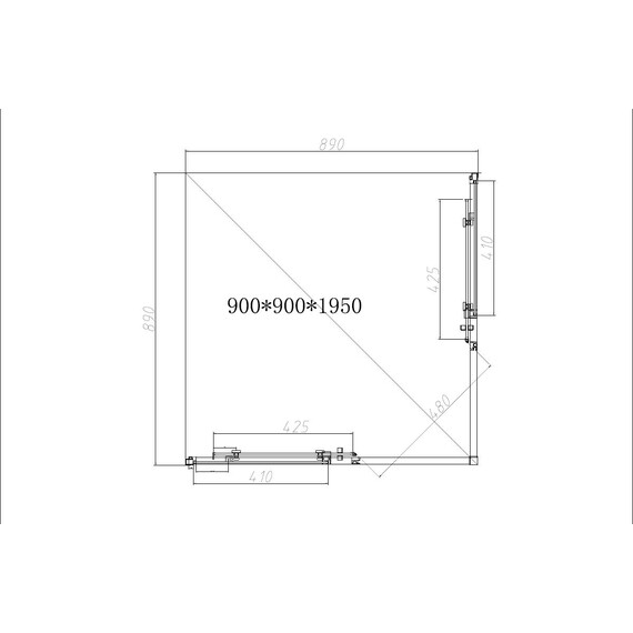Душевое ограждение Vincea Slim-N 90x90 см VSS-4SN900CLBN, никель/прозрачное - фото 5