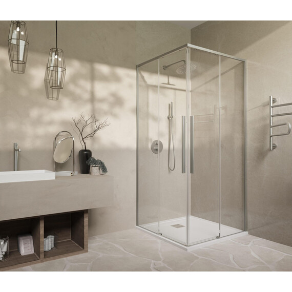 Душевое ограждение Vincea Slim-N 100x90 см VSS-4SN9010CLBN, никель/прозрачное - фото 2