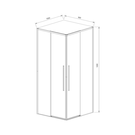 Душевое ограждение Vincea Slim-N 100x90 см VSS-4SN9010CLBN, никель/прозрачное - фото 6