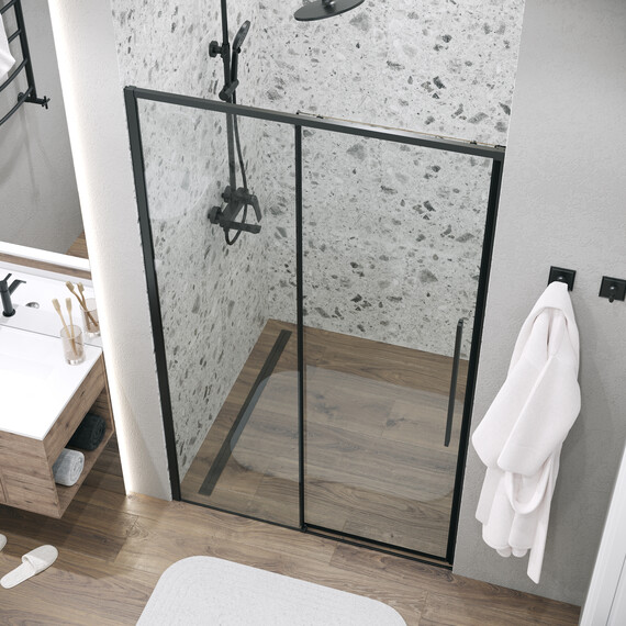 Душевая дверь Grossman  Galaxy 130 см 100.K33.01.130.21.00, чёрный/прозрачное - фото 5