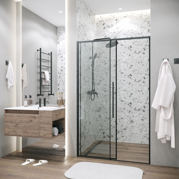 Душевая дверь Grossman  Galaxy 100 см 100.K33.01.100.21.00, чёрный/прозрачное - фото 6