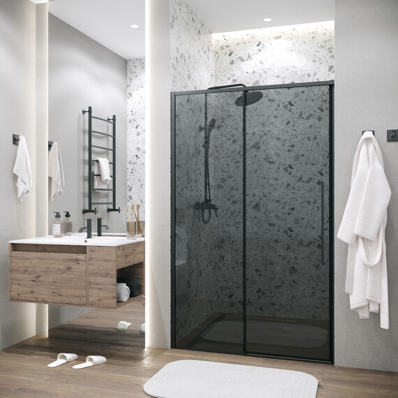 Душевая дверь Grossman  Galaxy 120 см 100.K33.01.120.21.10, чёрный/тонированное - фото 4