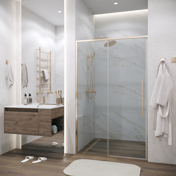 Душевая дверь Grossman  Galaxy 100 см 100.K33.01.100.32.00, золото/прозрачное - фото 3