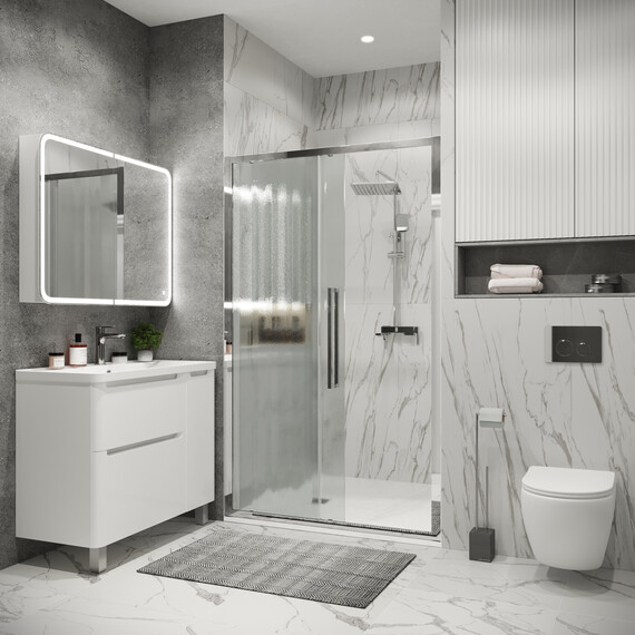 Душевая дверь Grossman  Cosmo 120 см 100.K33.02.120.10.02, хром/шиншилла - фото 6