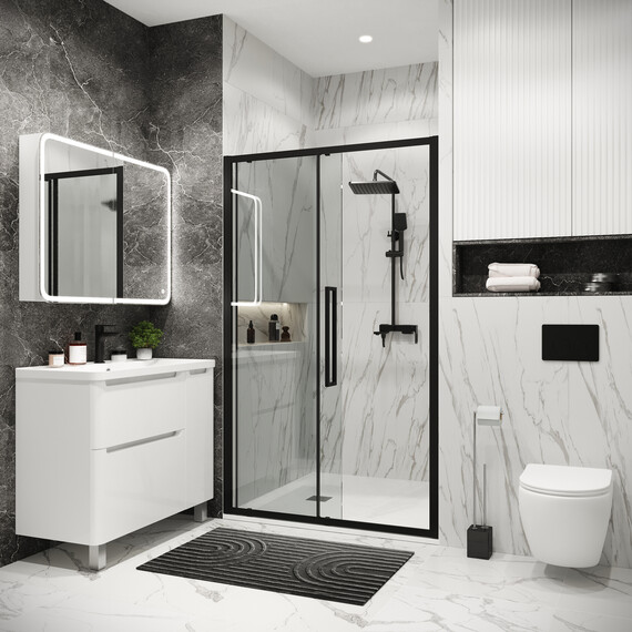 Душевая дверь Grossman  Cosmo 120 см 100.K33.02.120.21.00, чёрный/прозрачное - фото 6