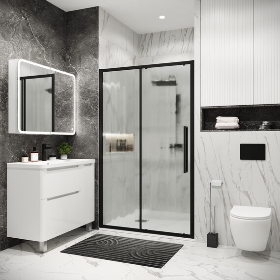 Душевая дверь Grossman  Cosmo 120 см 100.K33.02.120.21.02, чёрный/шиншилла - фото 3