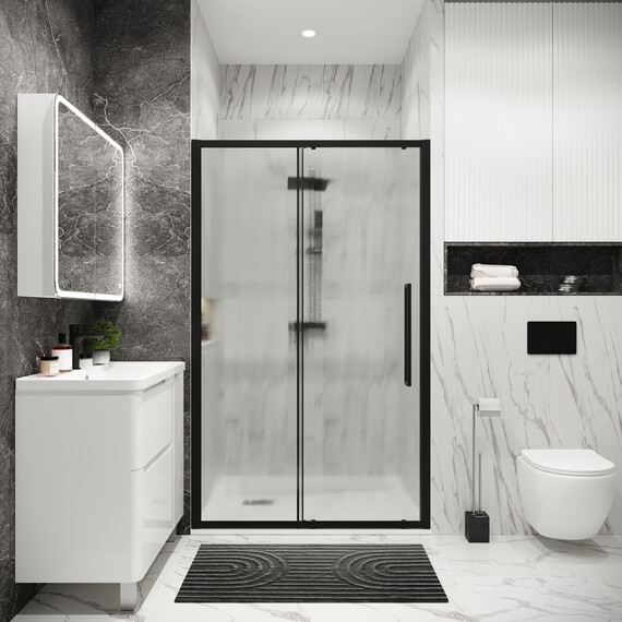 Душевая дверь Grossman  Cosmo 130 см 100.K33.02.130.21.02, чёрный/шиншилла - фото 6