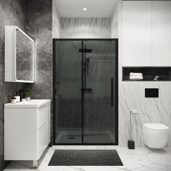 Душевая дверь Grossman  Cosmo 120 см 100.K33.02.120.21.10, чёрный/тонированное - фото 4