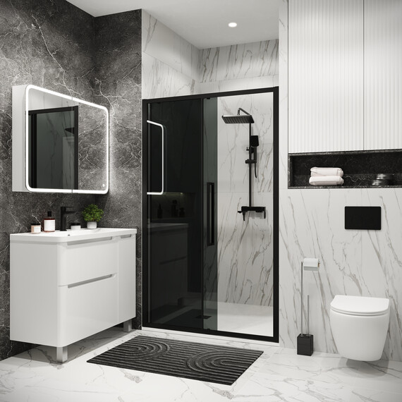 Душевая дверь Grossman  Cosmo 120 см 100.K33.02.120.21.10, чёрный/тонированное - фото 6