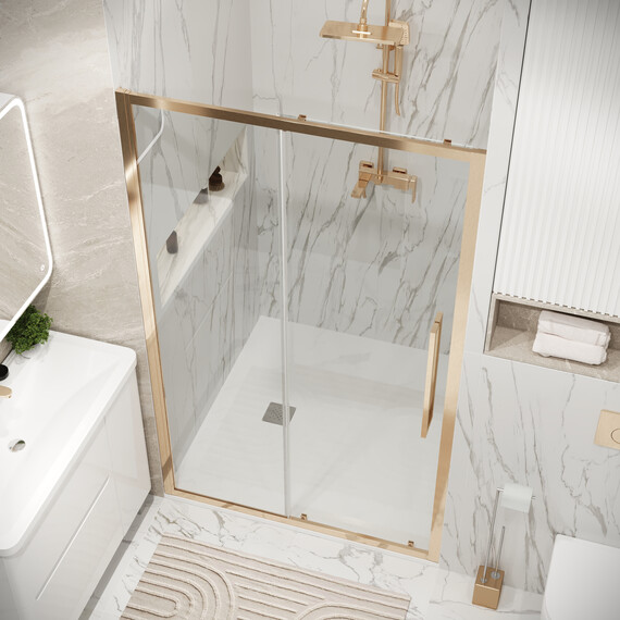 Душевая дверь Grossman  Cosmo 130 см 100.K33.02.130.32.00, золото/прозрачное - фото 5