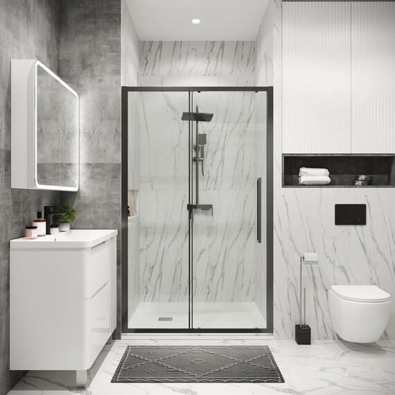 Душевая дверь Grossman  Cosmo 130 см 100.K33.02.130.42.00, оружейная сталь/прозрачное - фото 4