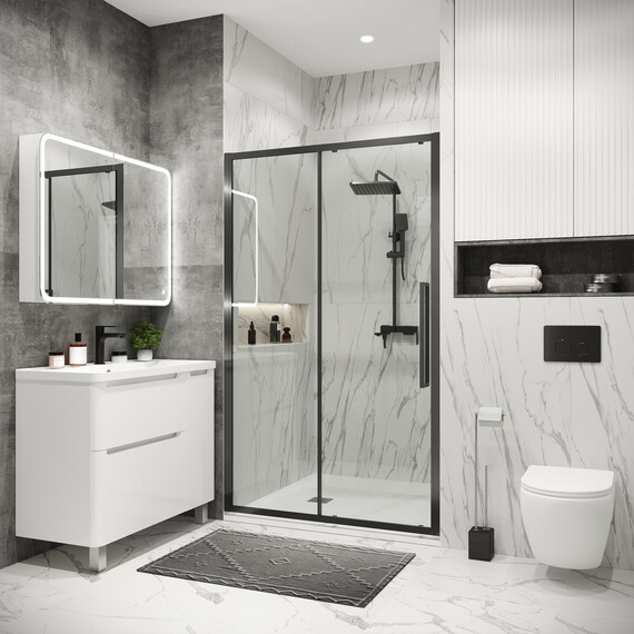 Душевая дверь Grossman  Cosmo 130 см 100.K33.02.130.42.00, оружейная сталь/прозрачное - фото 6