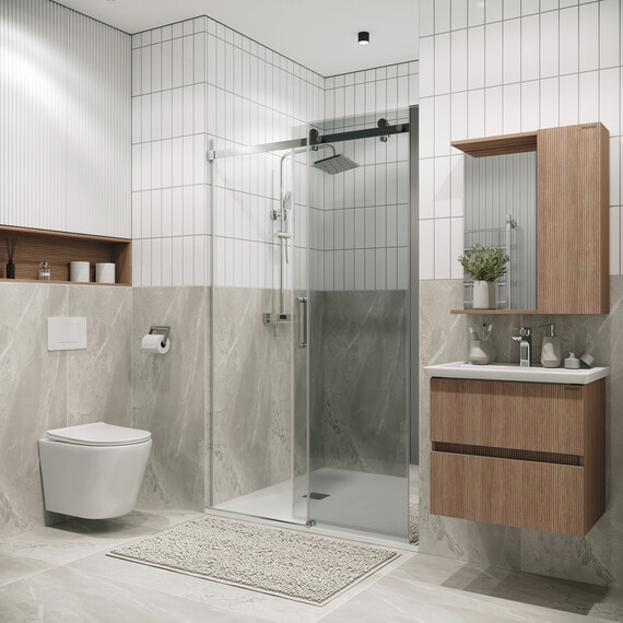 Душевая дверь Grossman  Classic 140 см 100.K33.04.140.10.00 (стекло 8 мм) хром/прозрачное - фото 6