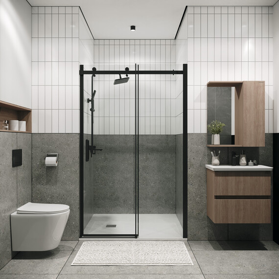 Душевая дверь Grossman  Classic 100 см 100.K33.04.100.21.00 (стекло 8 мм) чёрный/прозрачное - фото 4