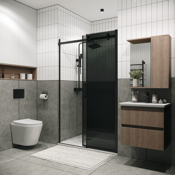 Душевая дверь Grossman  Classic 130 см 100.K33.04.130.21.10 (стекло 8 мм) чёрный/тонированное - фото 6