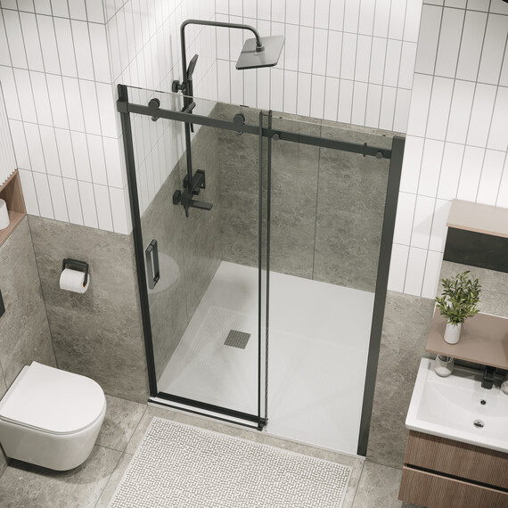 Душевая дверь Grossman  Classic 160 см 100.K33.04.160.42.00 (стекло 8 мм) оружейная сталь/прозрачное - фото 6