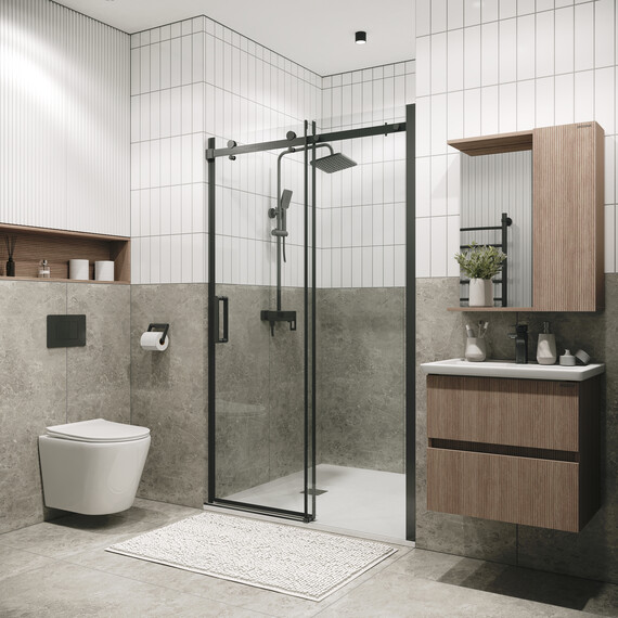 Душевая дверь Grossman  Classic 120 см 100.K33.04.120.42.00 (стекло 8 мм) оружейная сталь/прозрачное - фото 4