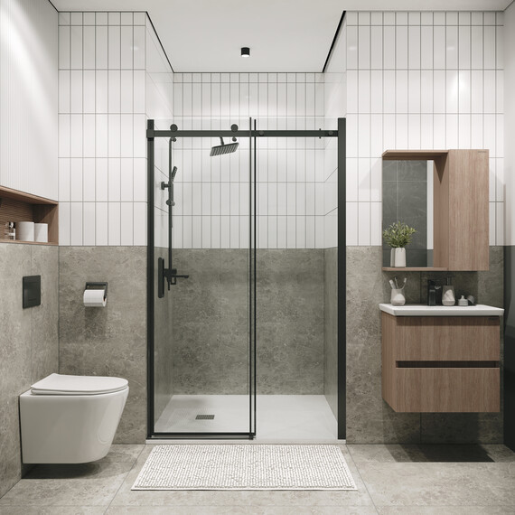 Душевая дверь Grossman  Classic 100 см 100.K33.04.100.42.00 (стекло 8 мм) оружейная сталь/прозрачное - фото 3