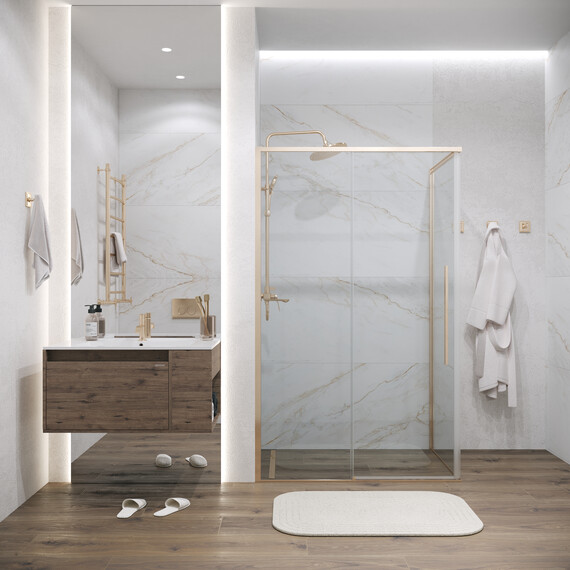 Душевое ограждение Grossman Galaxy 140х100 см 120.K33.01.1410.32.00, золото/прозрачное - фото 3