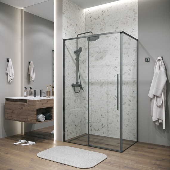 Душевое ограждение Grossman Galaxy 130х100 см 120.K33.01.1310.42.00, оружейная сталь/прозрачное - фото 2